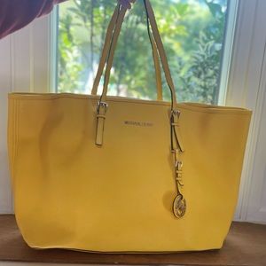 Yellow Michael Kors tote bag